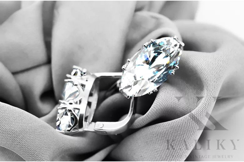 Серьги Винтаж стиль Циркон Стерлинговое серебро 925 пробы vec021s